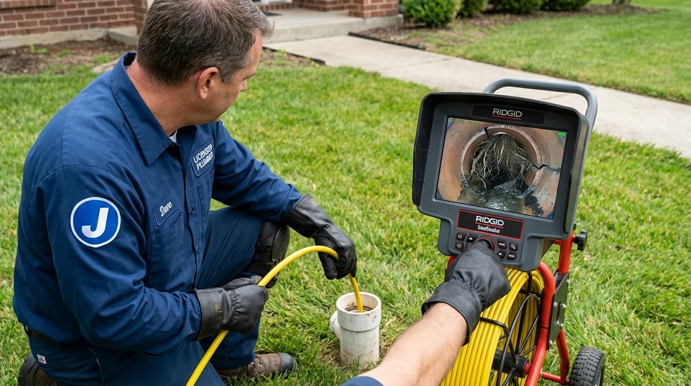 Sewer camera inspection being performed by Johns Plumbing LLC in Beatty