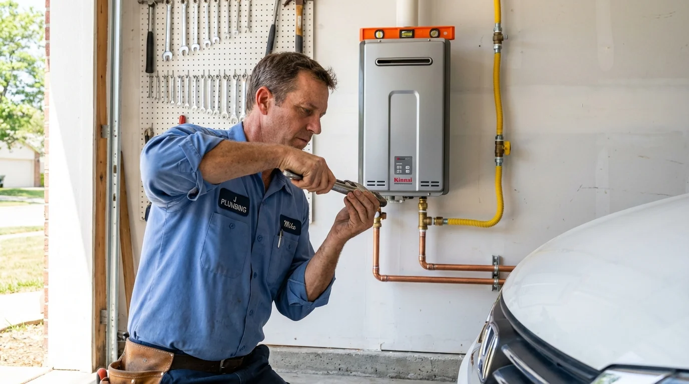Tankless water heater installation by a Johns Plumbing LLC plumber in Beatty